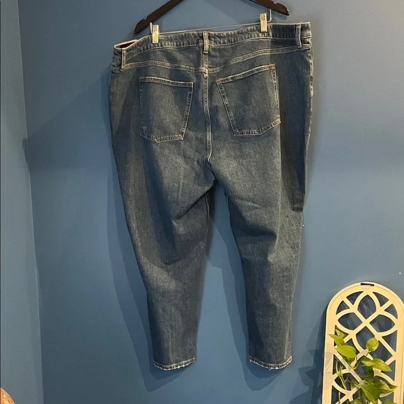 Abercrombie & Fitch The Mom Jean High Rise Blue Denim Jeans 37 24s Curve Love - Picture 12 of 14